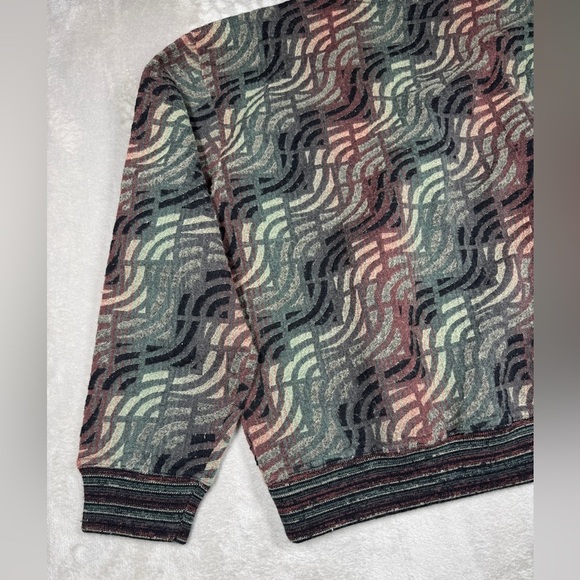 Vintage Men’s Jhane Barnes Menswear Wool Blend Geometric Grandpa Sweater Medium - Picture 14 of 16